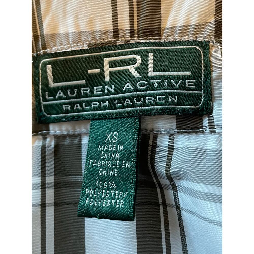 L-RL Lauren Active Plaid Windbreaker Jacket Sz XS Lightweight Zip Front Preppy - Picture 3 of 14